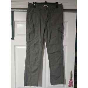 L.L. Bean Favorite Fit Olive Canvas Cargo Pants 10 Reg Straight Leg